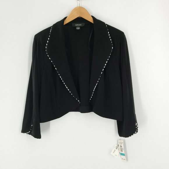 NWT R&M‎ Richards Black Long Sleeve Top With Padded Shoulders Size 16 - Picture 1 of 4